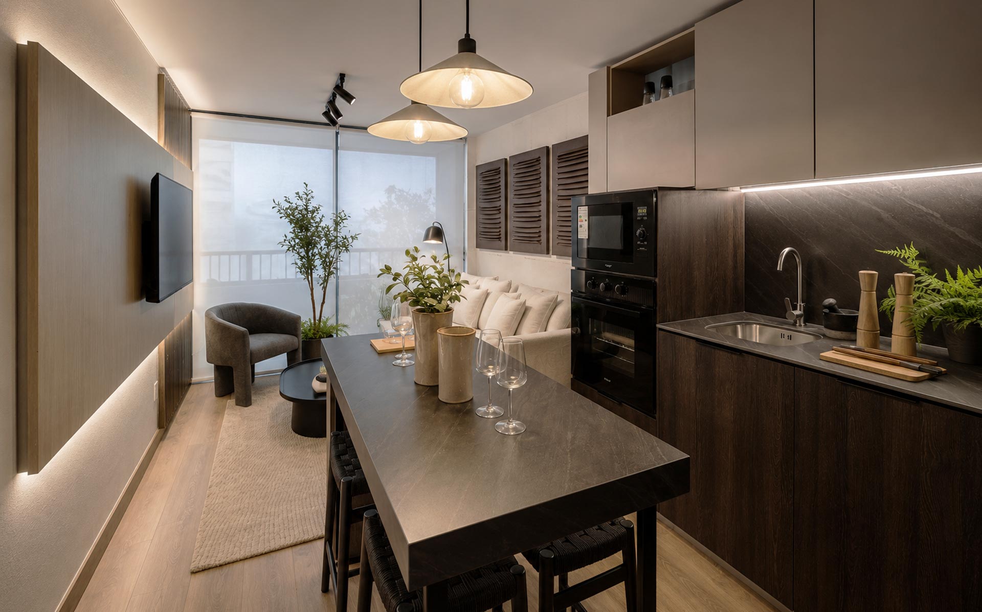 Cocina-Living (Dpto.60 m2)