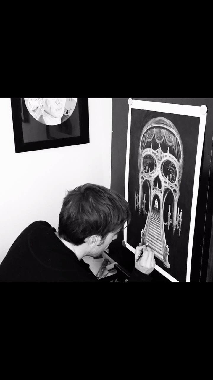 All of the drawing that went into the creation of my most recently released book cover Strange Beast