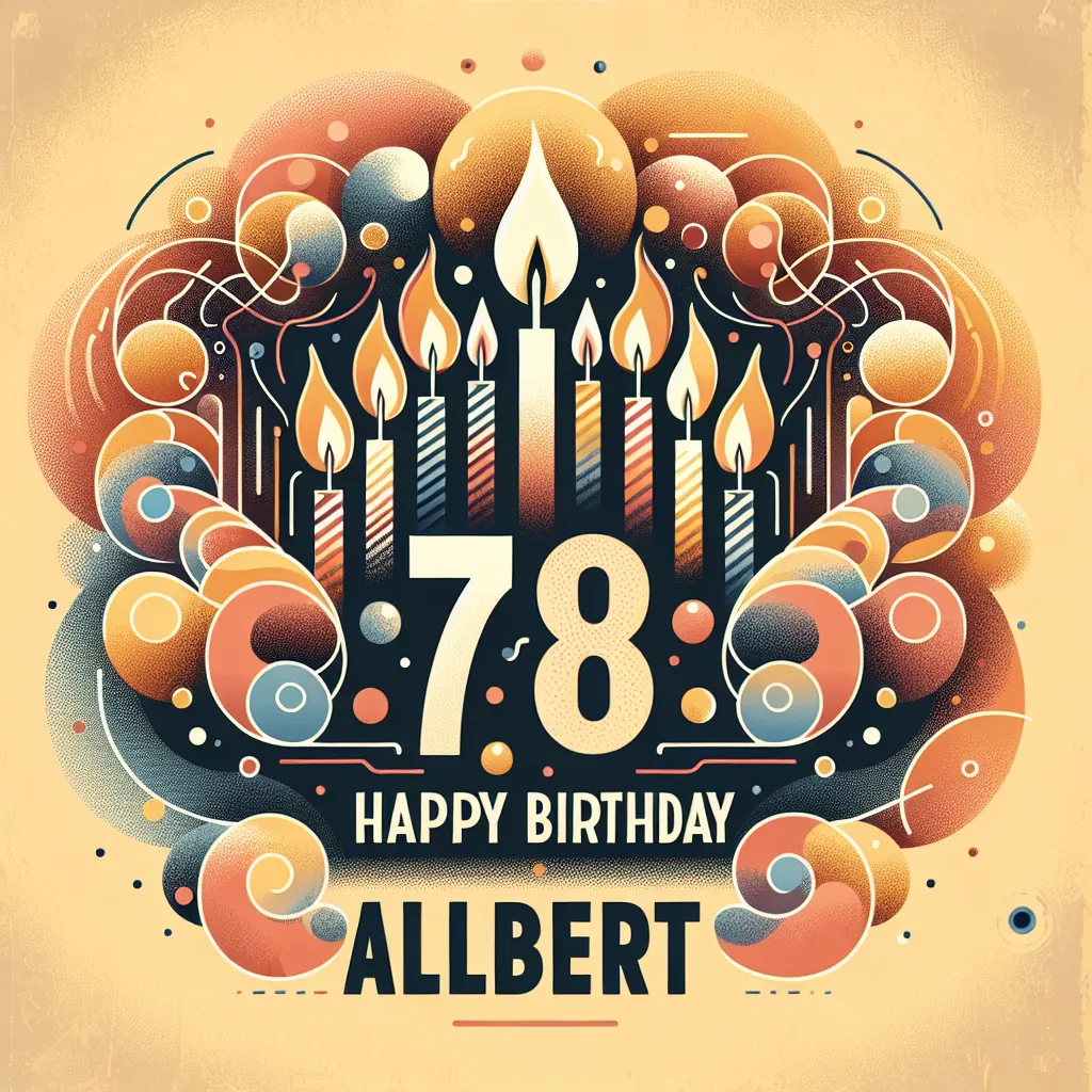 Happy 78th Birthday Albert with Candle Abstract Art Style