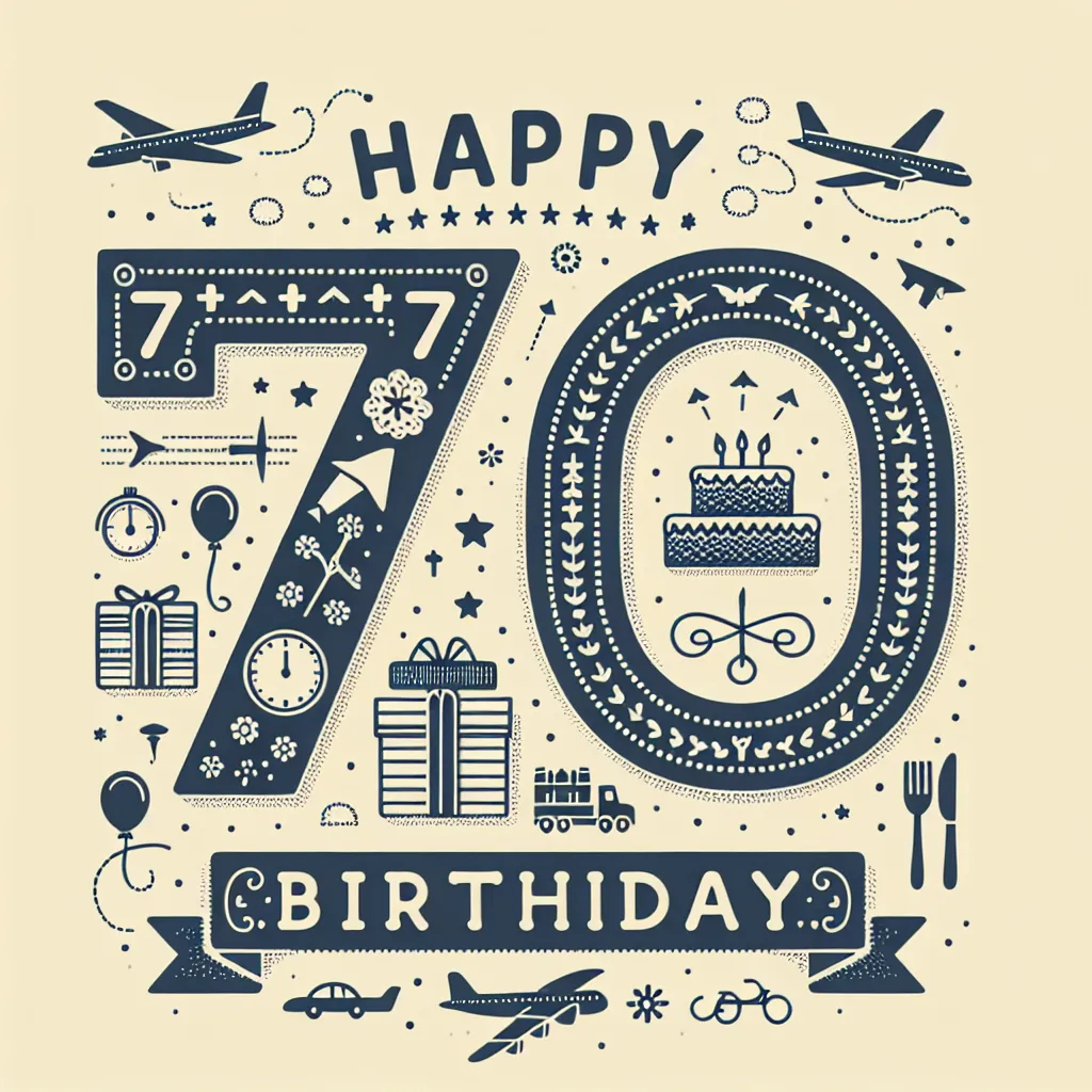Happy 70th Birthday Amanda with Airplanes Handcrafted DIY Style