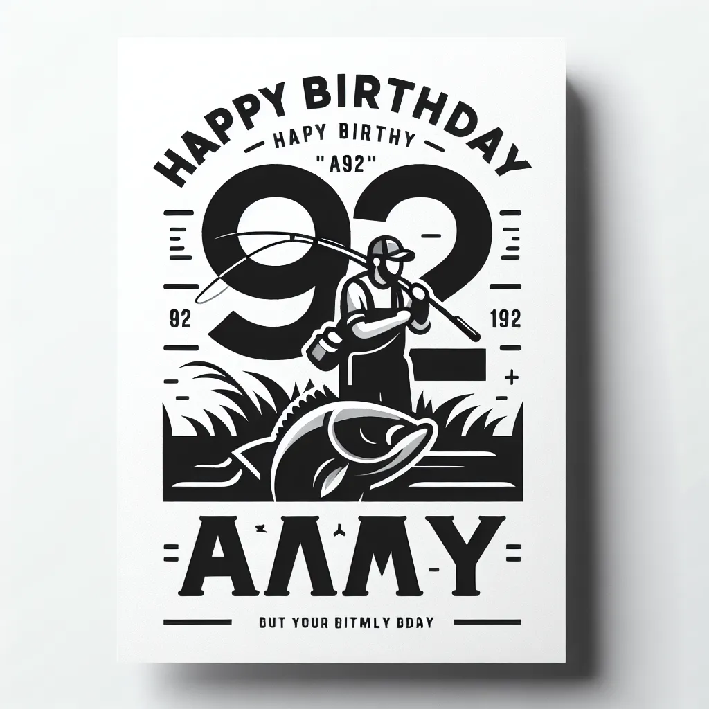 Happy 92nd Birthday Amy with Fisherman Modern Minimalist Style