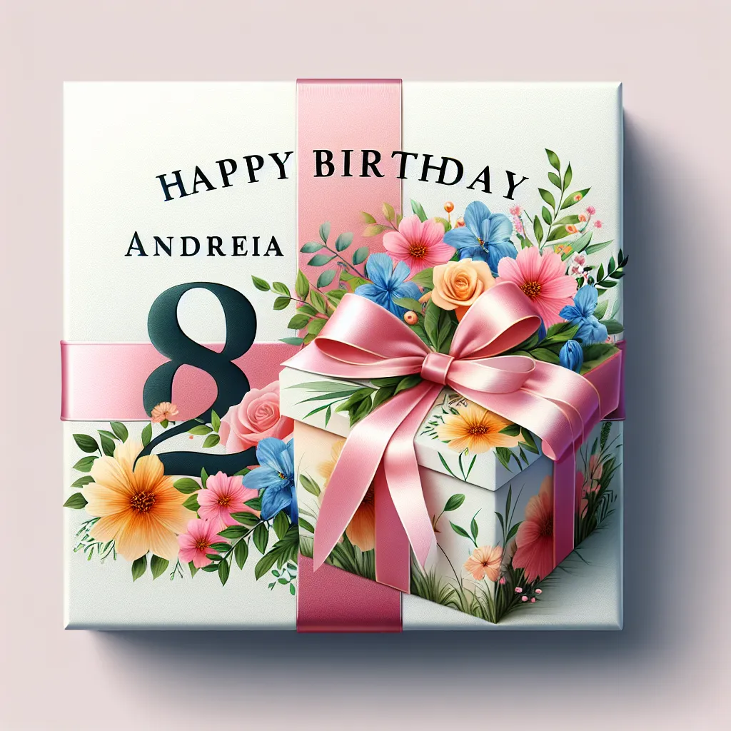 Happy 82nd Birthday Andrea with Gift Nature Floral Style