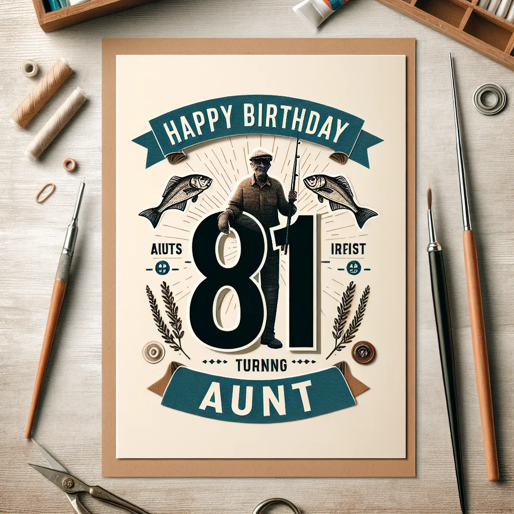 Happy 81st Birthday Aunt with Fisherman Handcrafted DIY Style