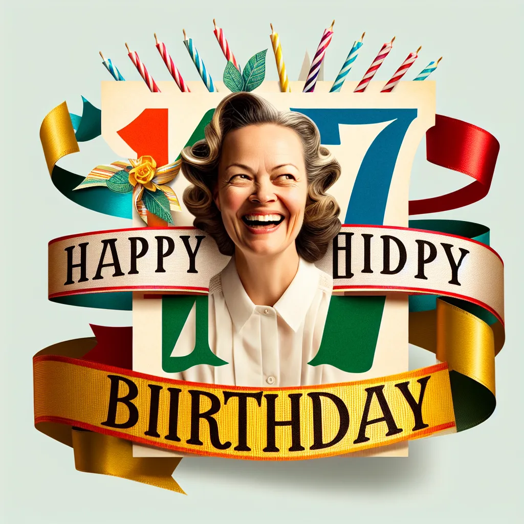 Happy 47th Birthday Austin with Ribbon Humorous Funny Style