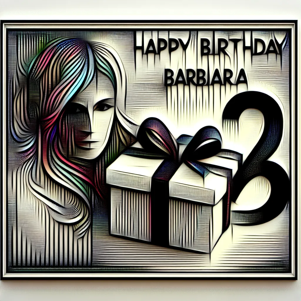 Happy 23rd Birthday Barbara with Gift Abstract Art Style
