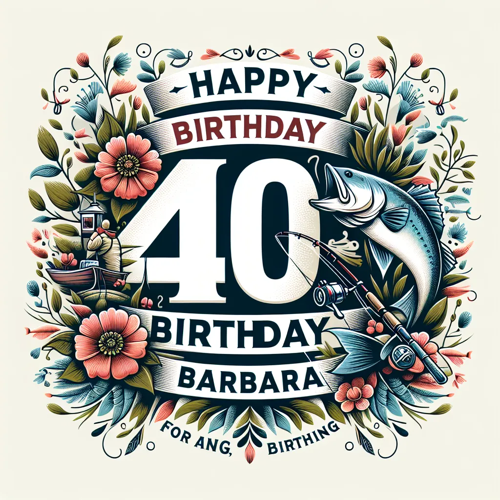 Happy 40th Birthday Barbara with Fisherman Nature Floral Style