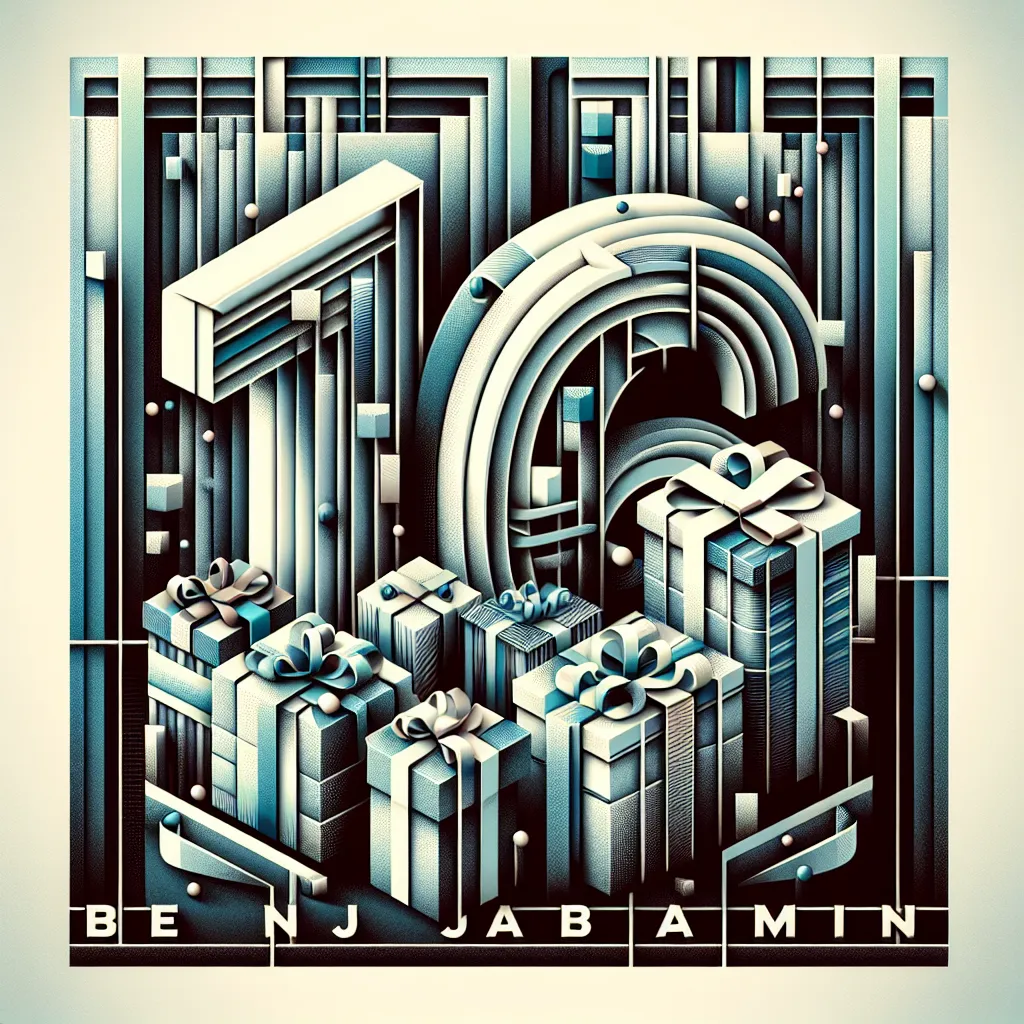 Happy 16th Birthday Benjamin with Gift Abstract Art Style