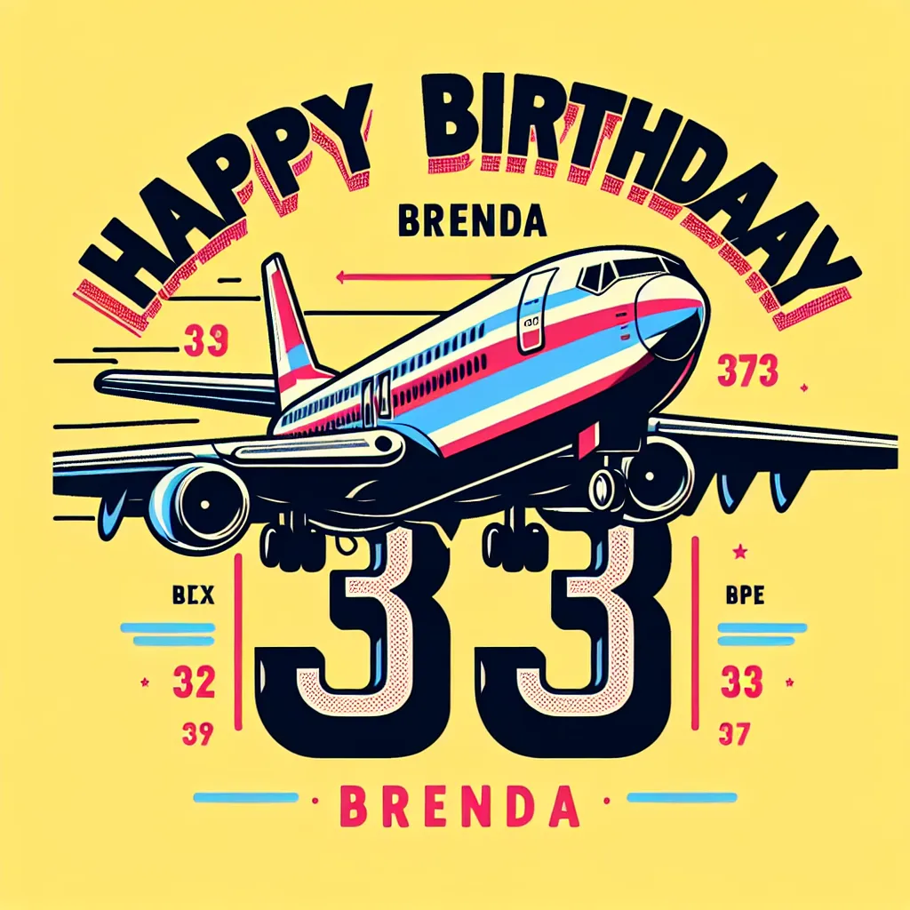 Happy 33rd Birthday Brenda with Airplanes Humorous Funny Style