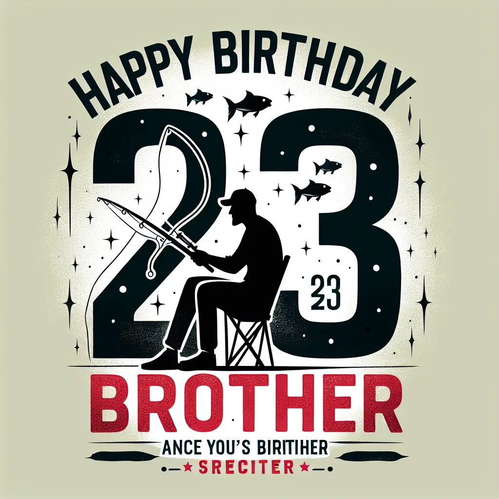 Happy 23rd Birthday Brother with Fisherman Abstract Art Style