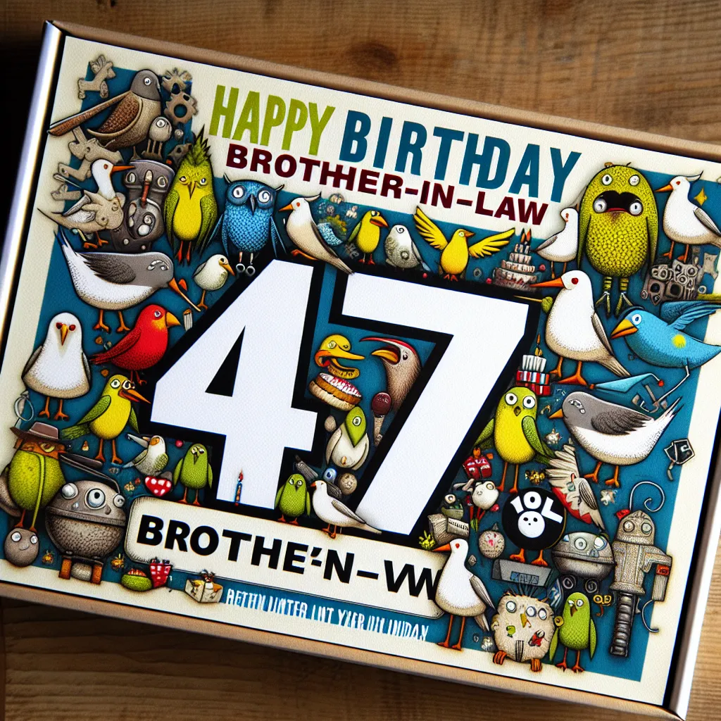 Happy 47th Birthday Brother-In-Law with Birds Humorous Funny Style