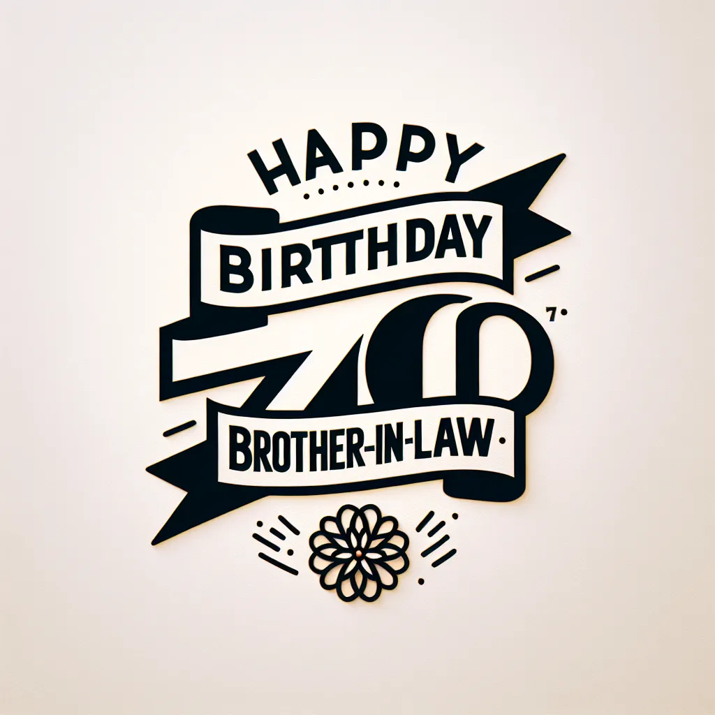 Happy 70th Birthday Brother-In-Law with Ribbon Modern Minimalist Style