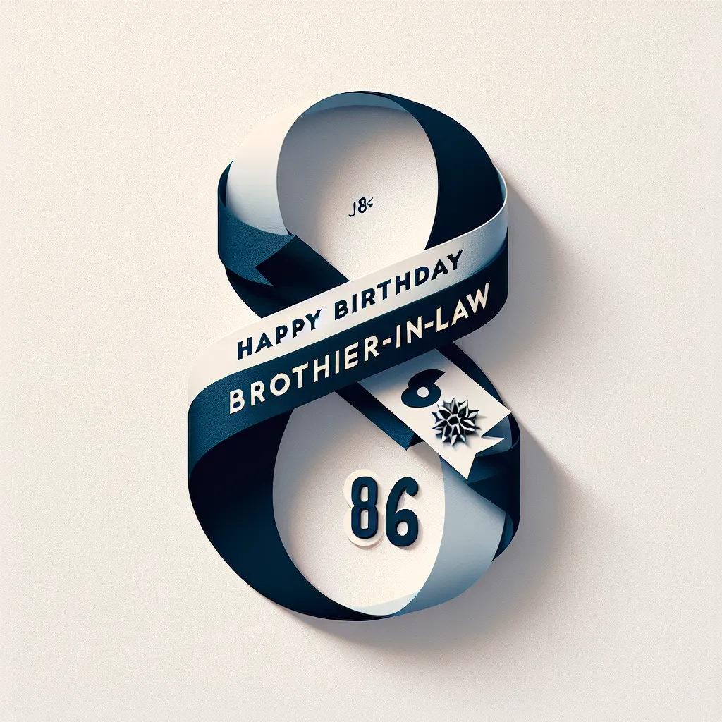 Happy 86th Birthday Brother-In-Law with Ribbon Modern Minimalist Style