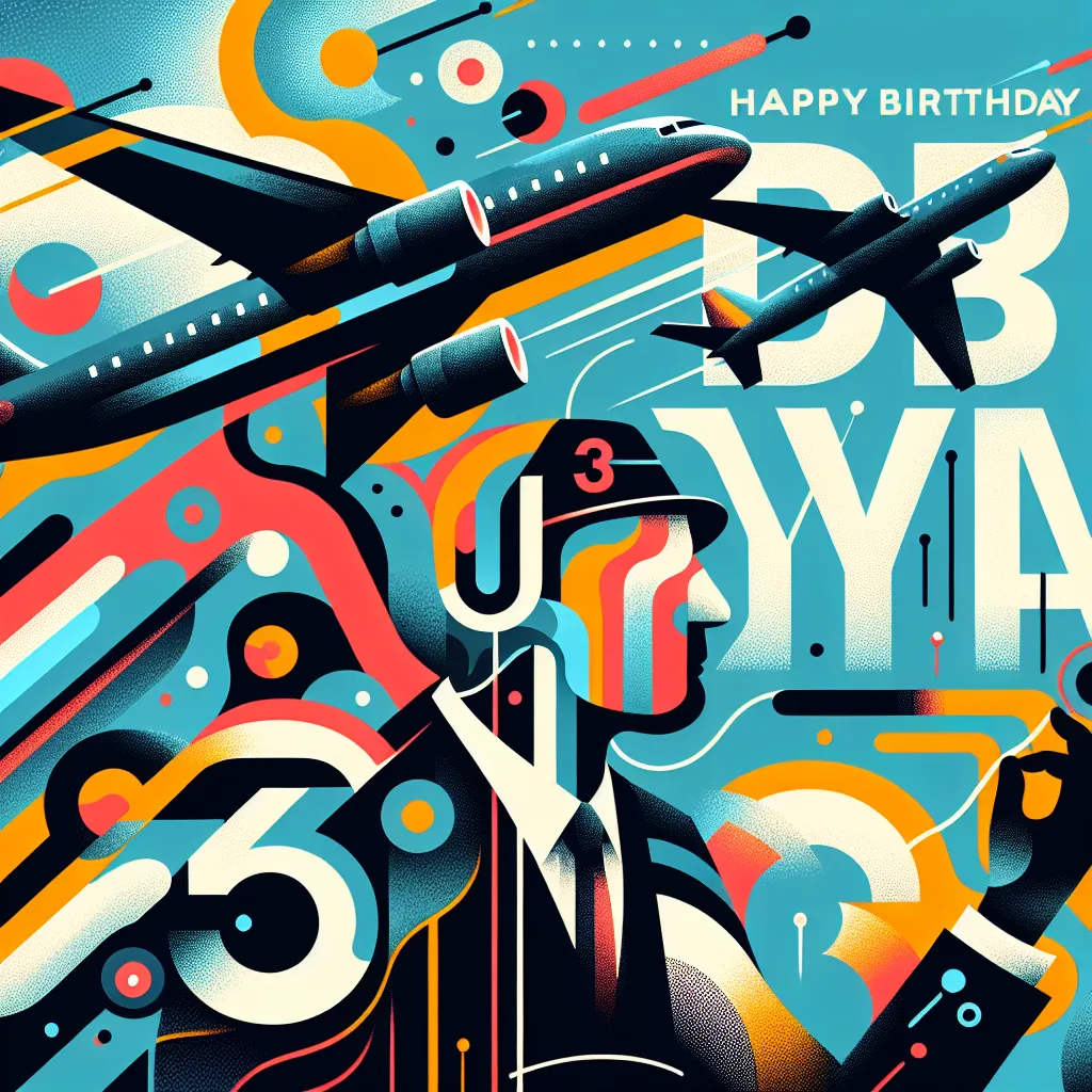 Happy 63rd Birthday Bryan with Airplanes Abstract Art Style