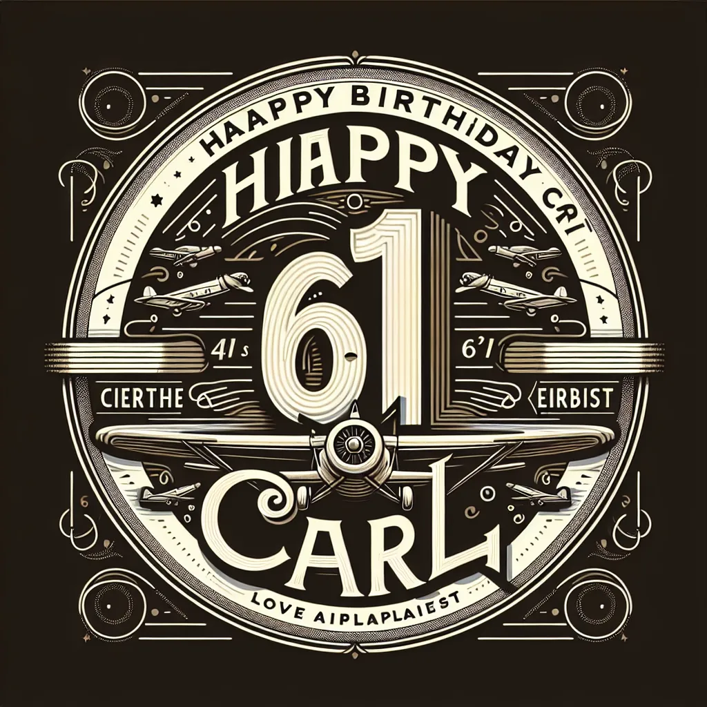 Happy 61st Birthday Carl with Airplanes Elegant Classic Style