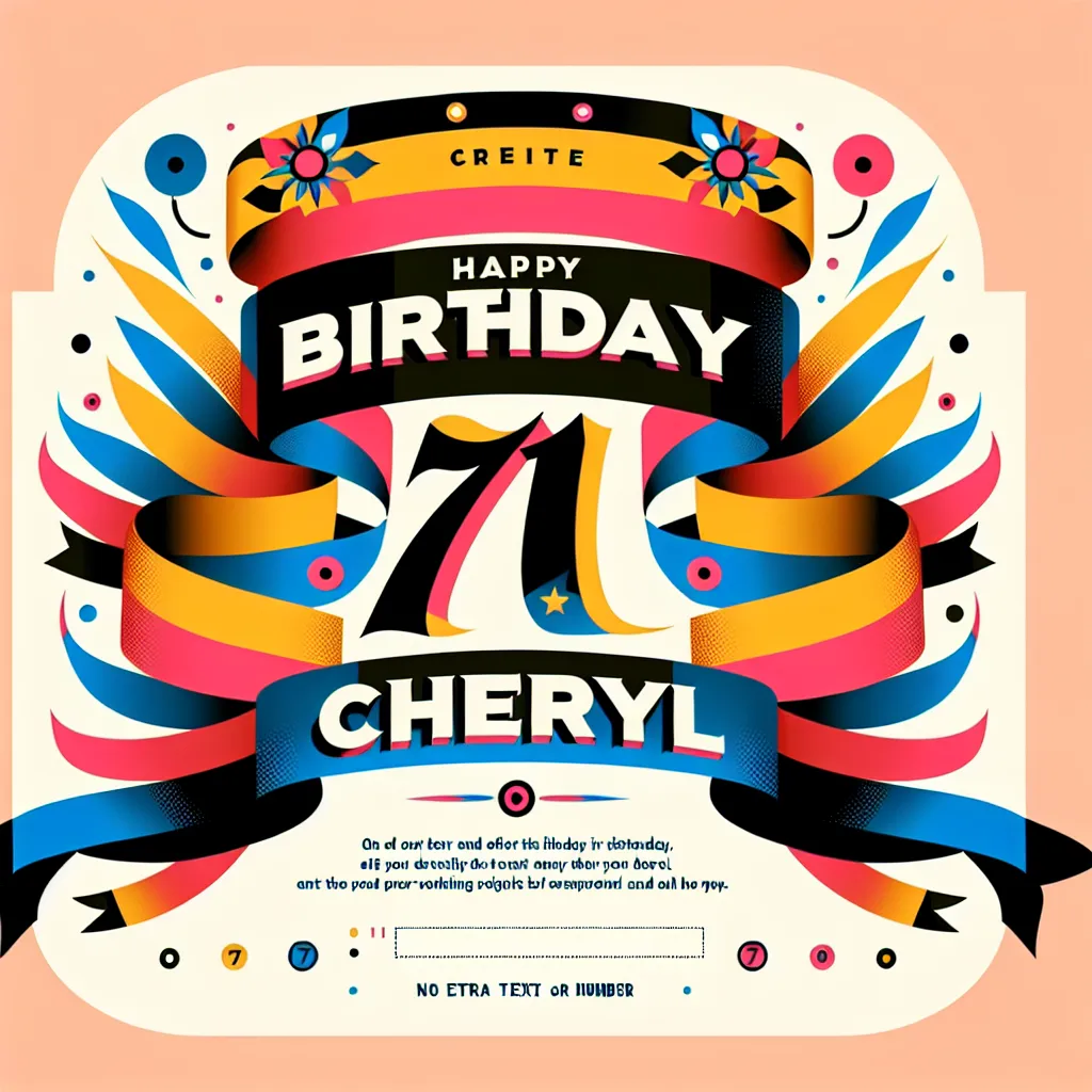 Happy 71st Birthday Cheryl with Ribbon Pop Art Style