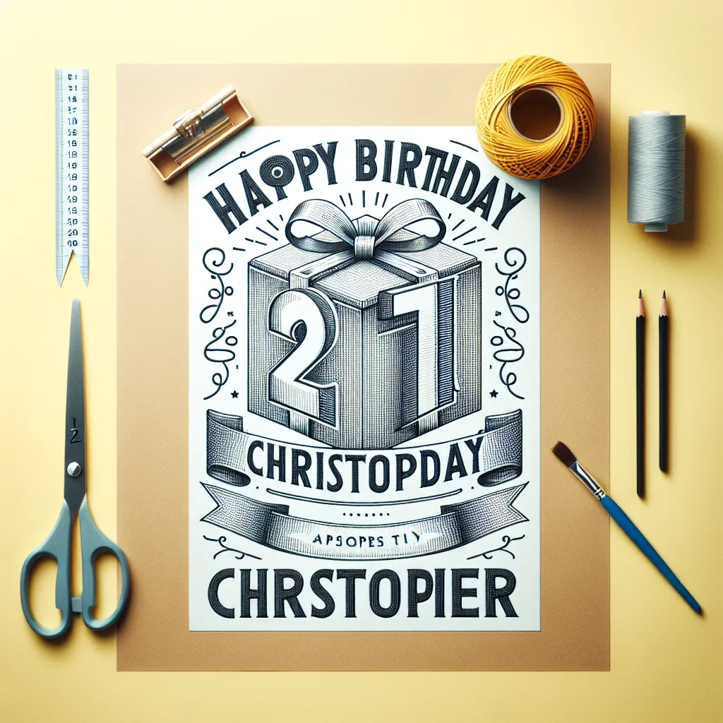 Happy 21st Birthday Christopher with Gift Handcrafted DIY Style