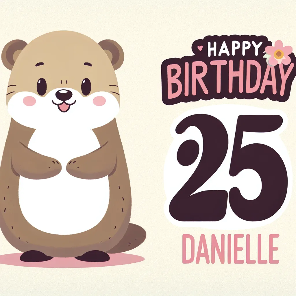 Happy 25th Birthday Danielle with Cute Animals Humorous Funny Style