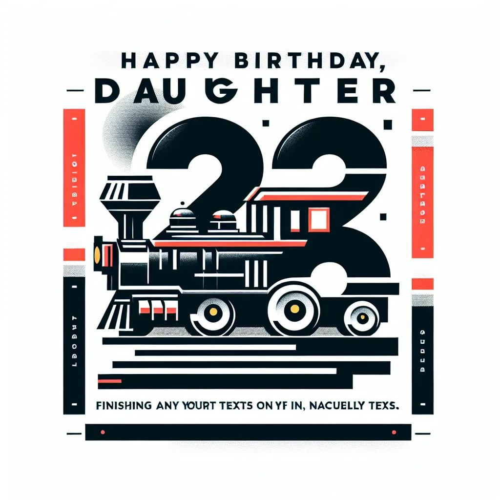 Happy 26th Birthday Daughter with Train Abstract Art Style