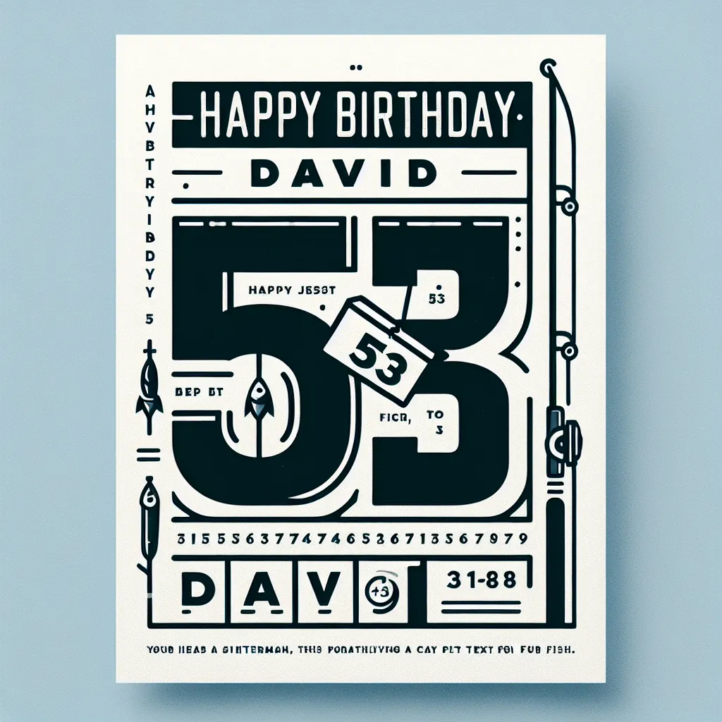 Happy 53rd Birthday David with Fisherman Modern Minimalist Style