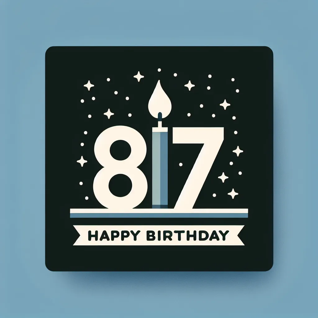 Happy 87th Birthday David with Candle Modern Minimalist Style