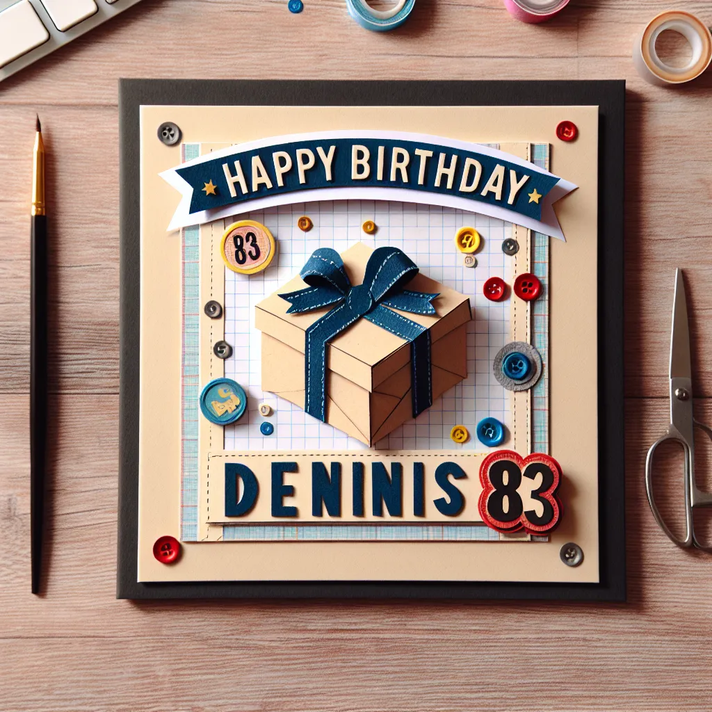 Happy 83rd Birthday Dennis with Gift Handcrafted DIY Style