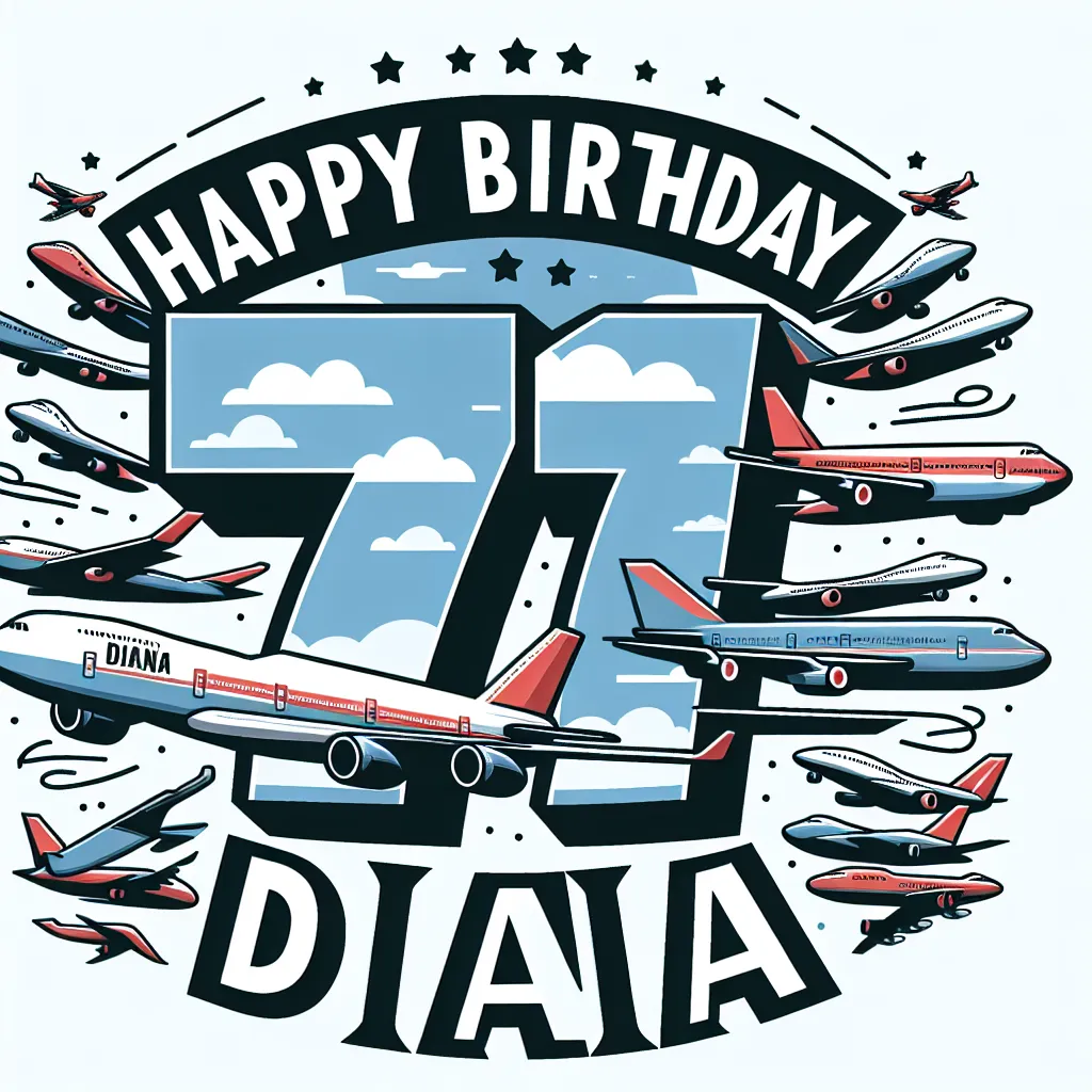 Happy 71st Birthday Diana with Airplanes Humorous Funny Style