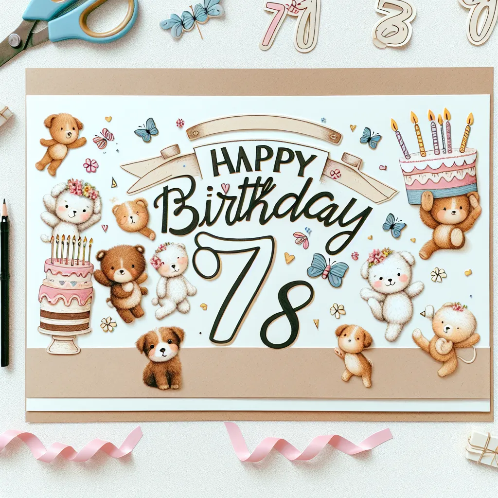 Happy 78th Birthday Diana with Cute Animals Handcrafted DIY Style