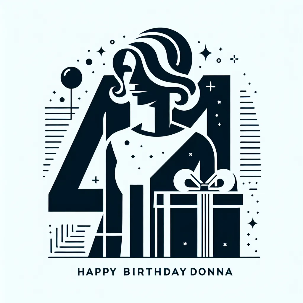 Happy 41st Birthday Donna with Gift Modern Minimalist Style