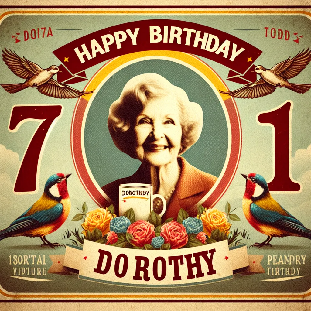 Happy 71st Birthday Dorothy with Birds Vintage Nostalgic Style