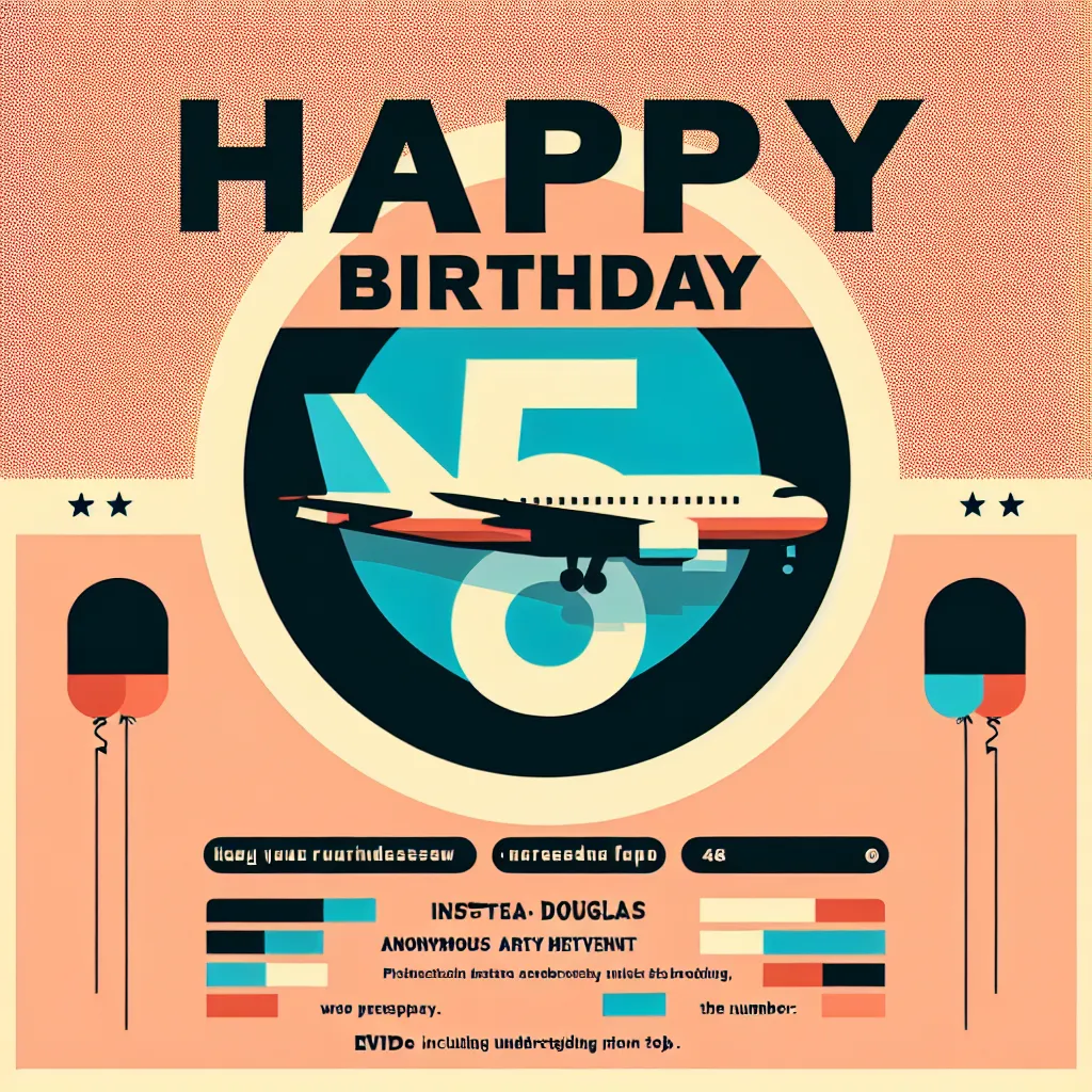 Happy 58th Birthday Douglas with Airplanes Modern Minimalist Style