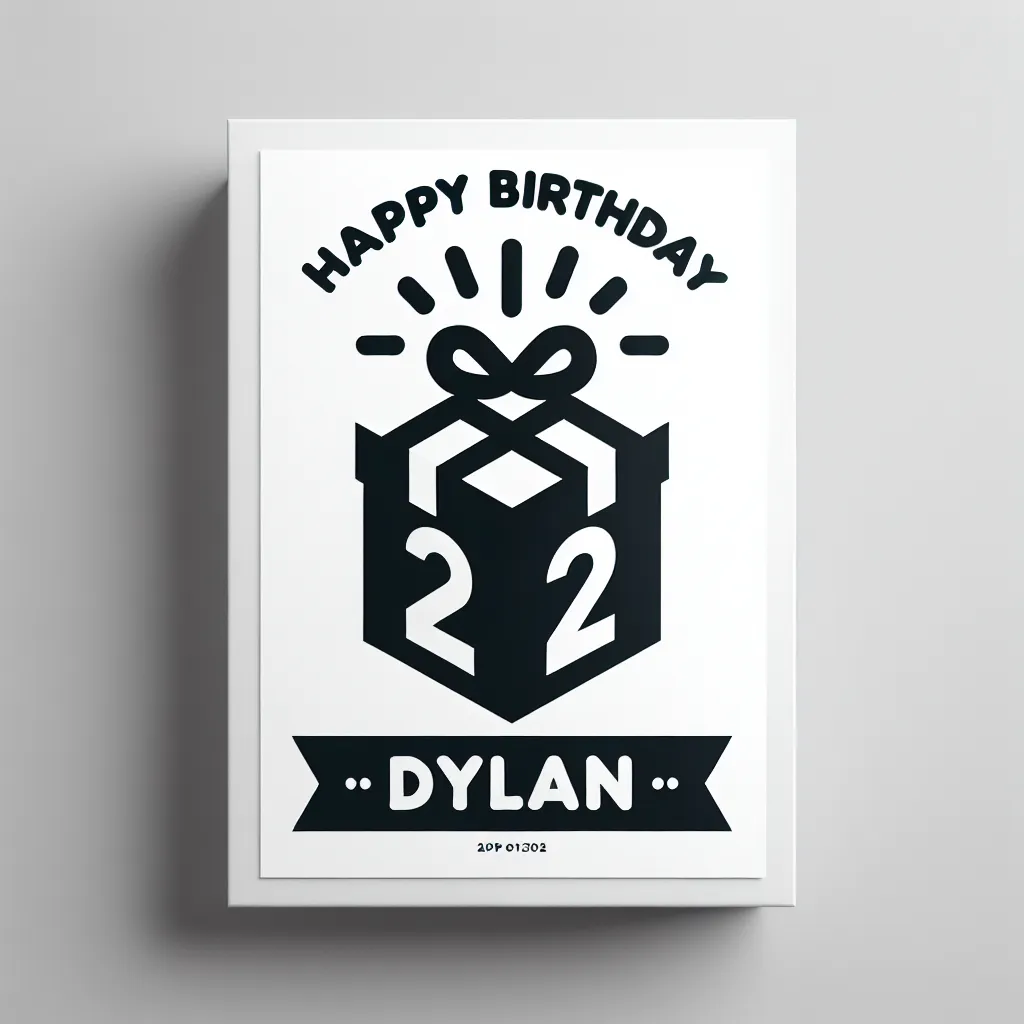 Happy 2nd Birthday Dylan with Gift Modern Minimalist Style