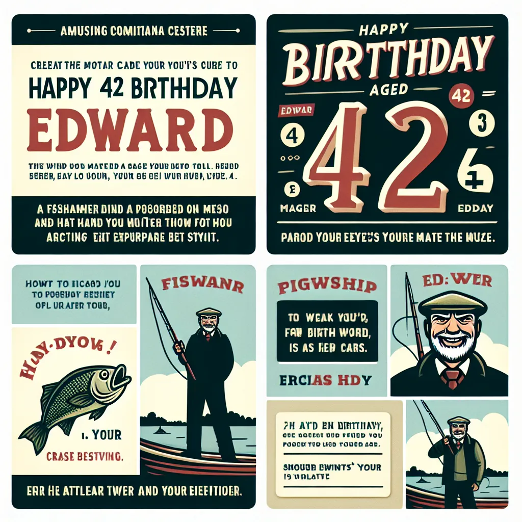 Happy 42nd Birthday Edward with Fisherman Humorous Funny Style