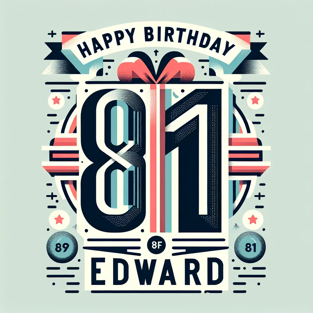 Happy 81st Birthday Edward with Gift Handcrafted DIY Style