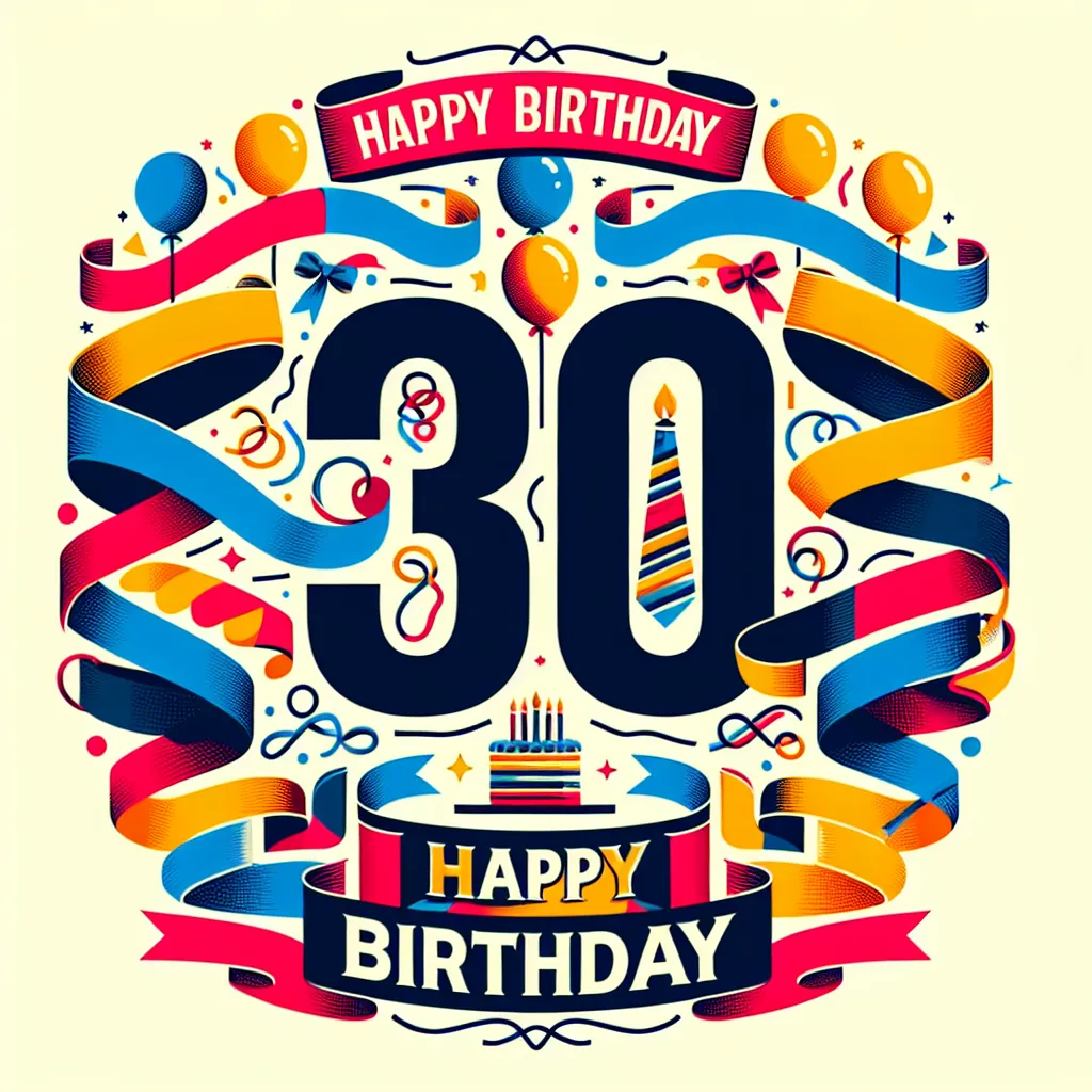 Happy 30th Birthday Elijah with Ribbon Pop Art Style