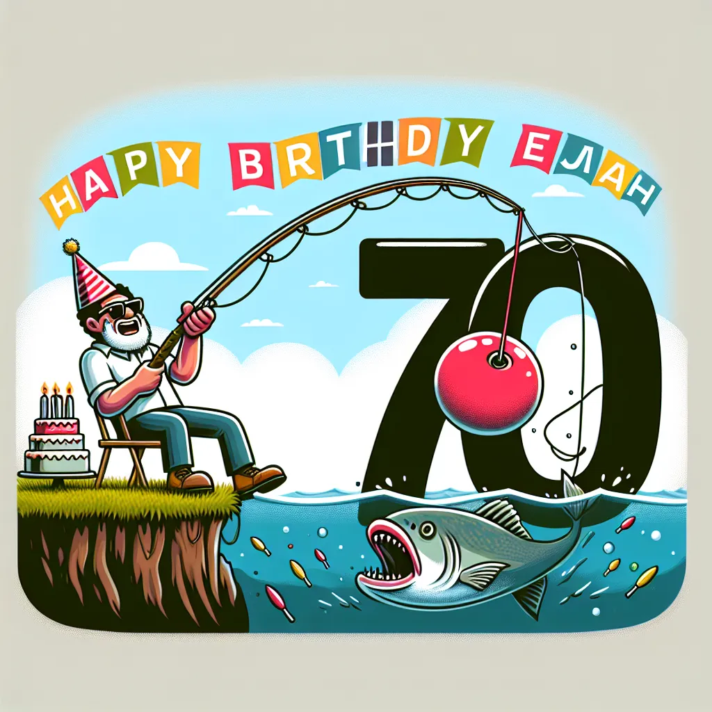 Happy 70th Birthday Elijah with Fisherman Humorous Funny Style