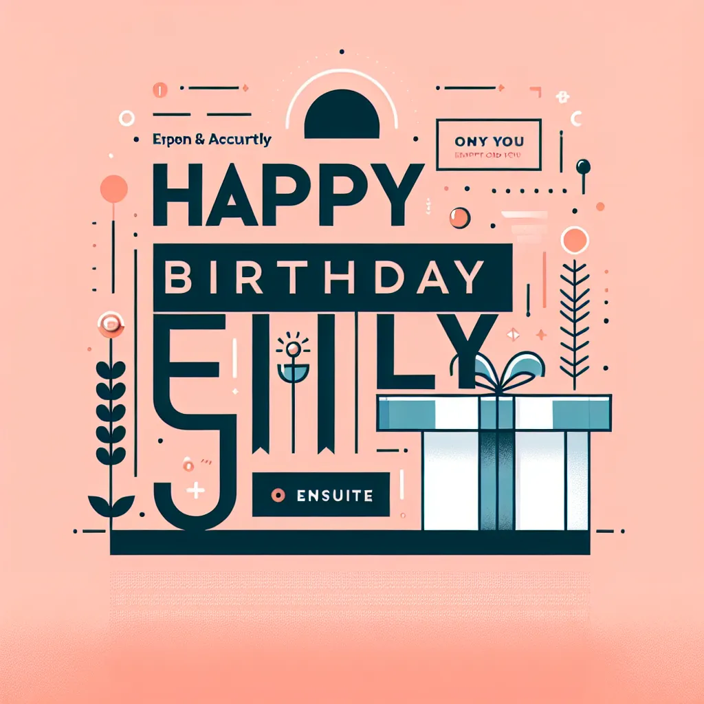Happy 91st Birthday Emily with Gift Modern Minimalist Style