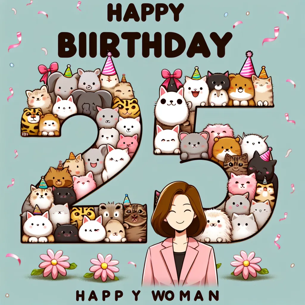 Happy 25th Birthday Emma with Cute Animals Humorous Funny Style