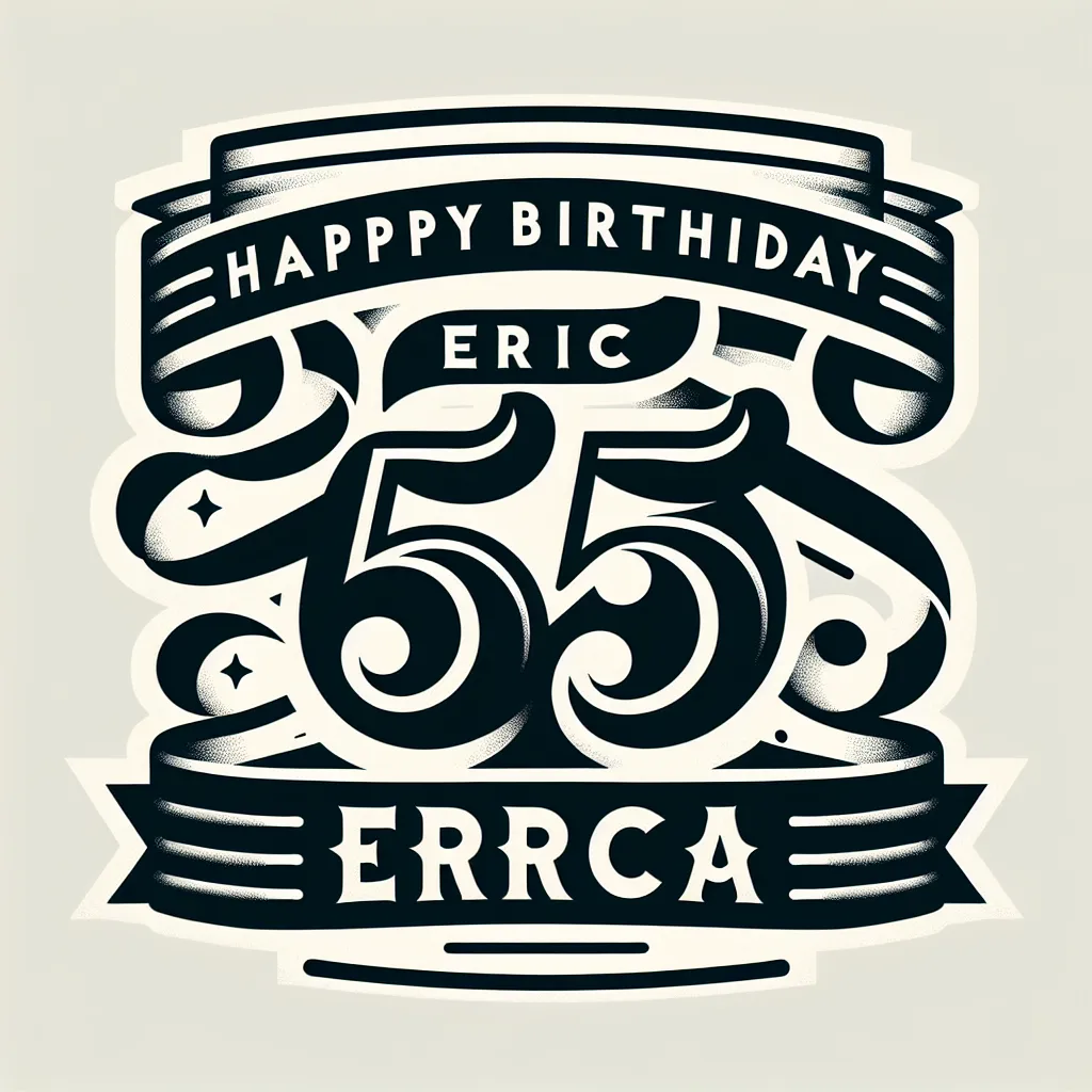 Happy 35th Birthday Eric with Ribbon Elegant Classic Style
