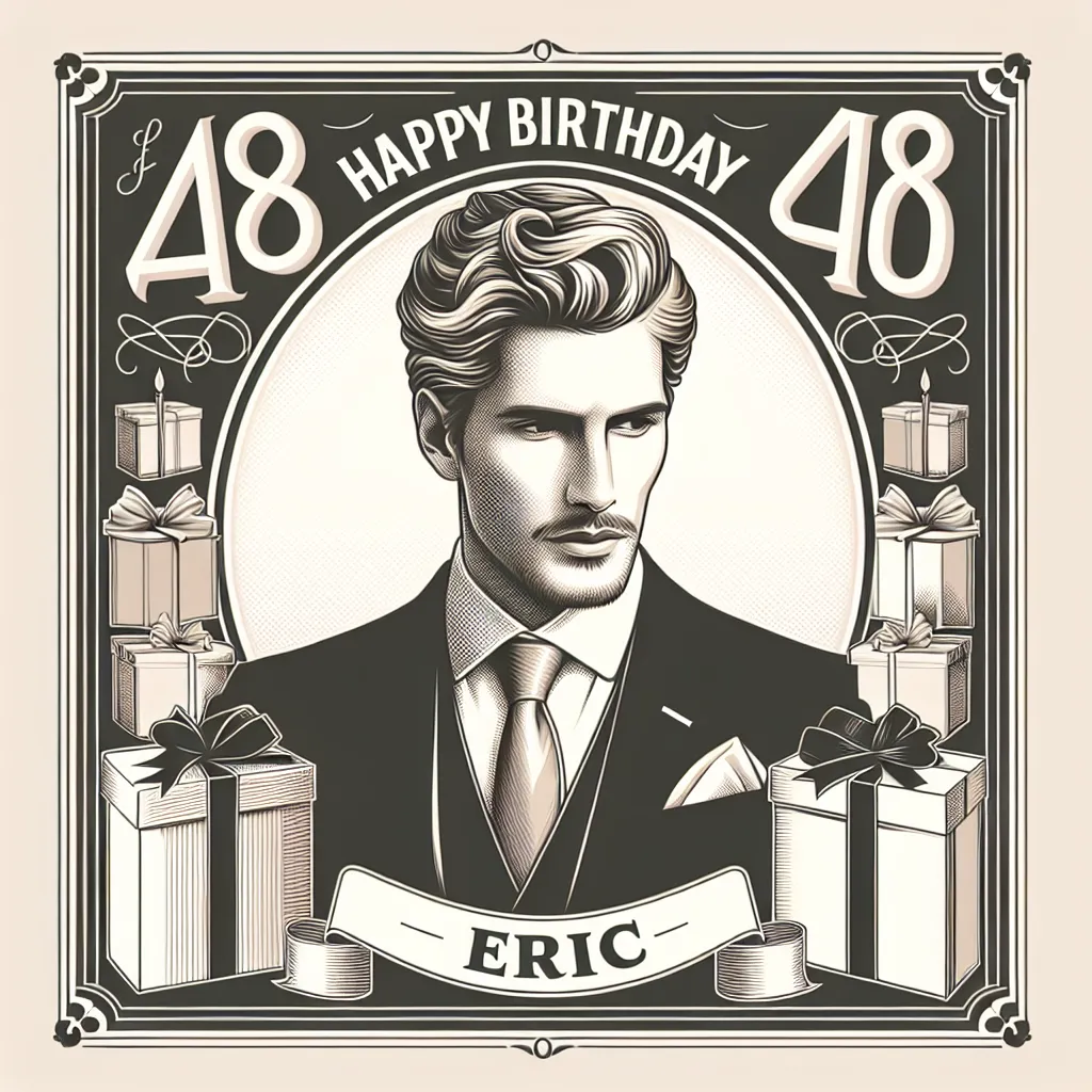 Happy 48th Birthday Eric with Gift Elegant Classic Style