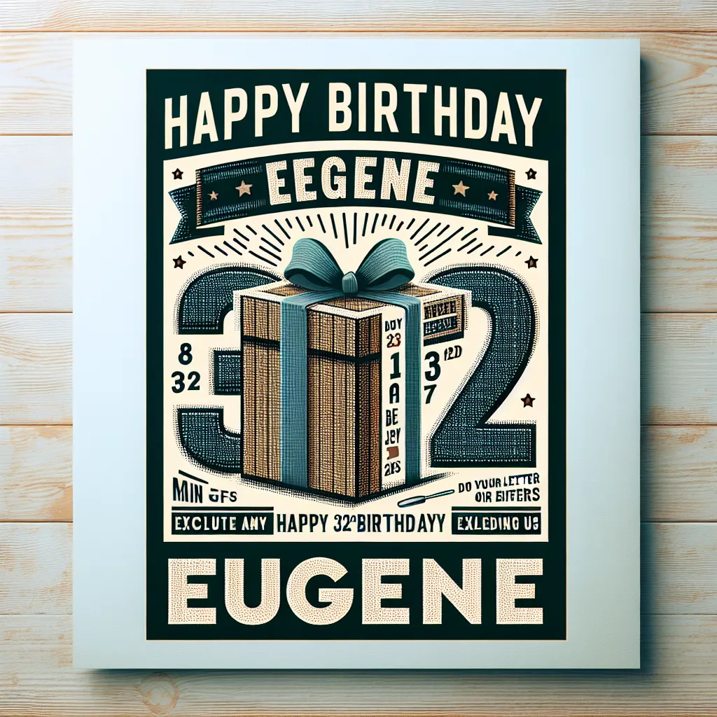 Happy 32nd Birthday Eugene with Gift Handcrafted DIY Style