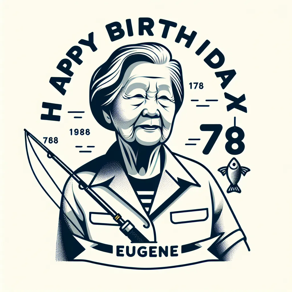 Happy 78th Birthday Eugene with Fisherman Modern Minimalist Style