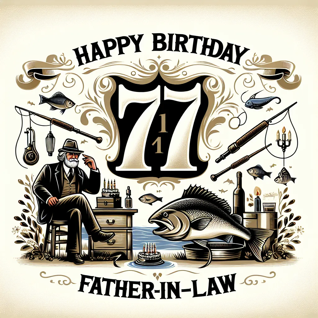 Happy 71st Birthday Father-In-Law with Fisherman Elegant Classic Style