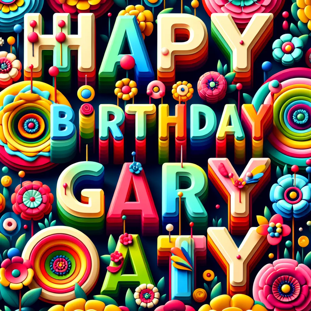 Happy 12th Birthday Gary with Flowers Pop Art Style