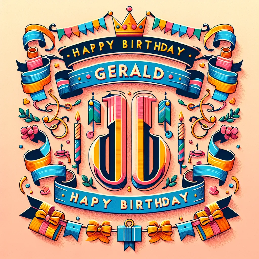 Happy 10th Birthday Gerald with Ribbon Handcrafted DIY Style