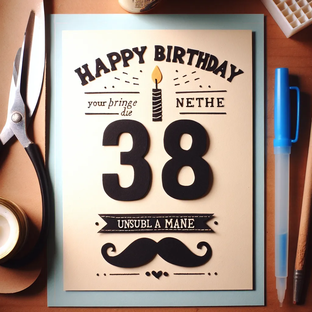 Happy 38th Birthday Gerald with Candle Handcrafted DIY Style