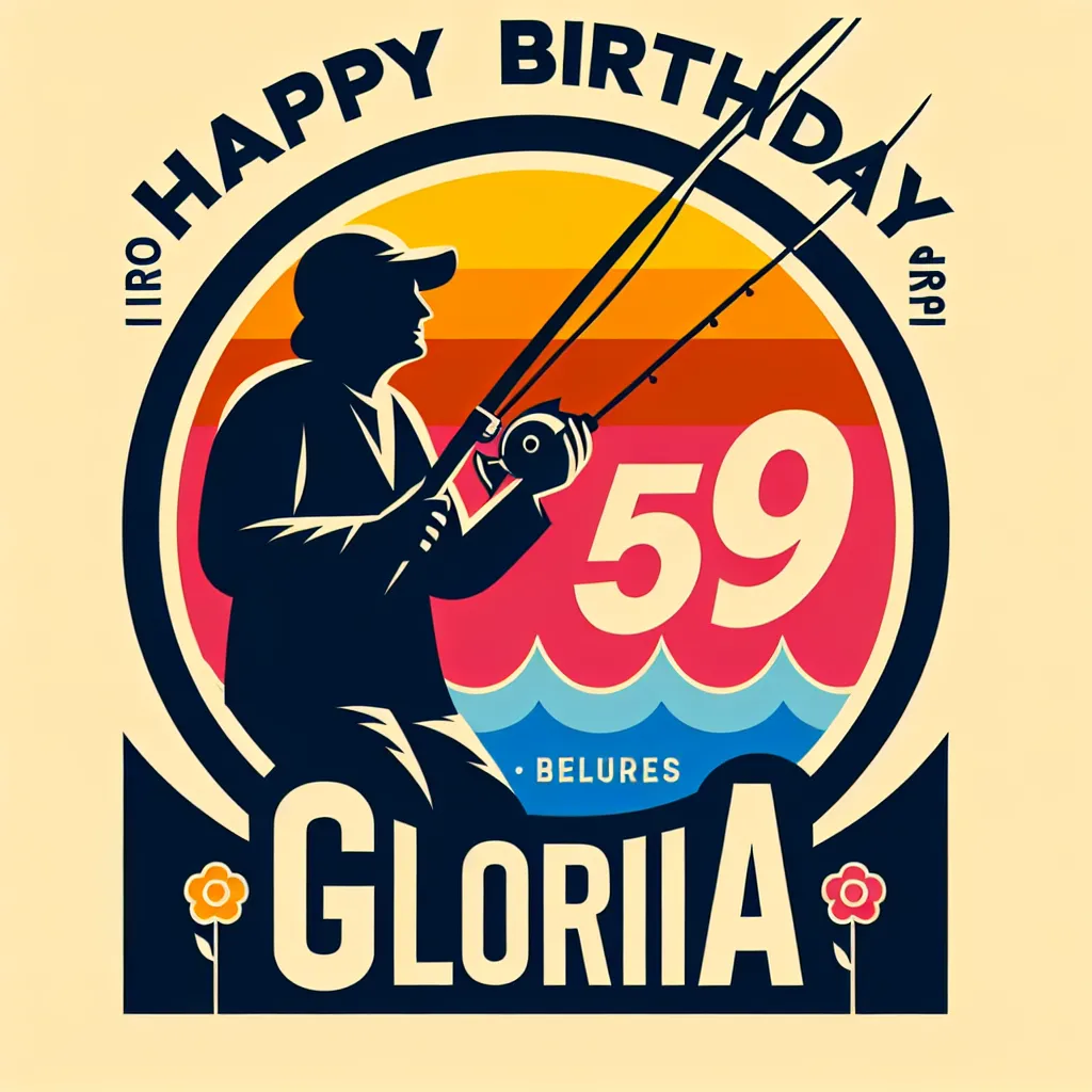 Happy 59th Birthday Gloria with Fisherman Pop Art Style