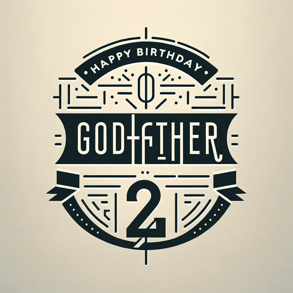 Happy 21st Birthday Godfather with Ribbon Modern Minimalist Style