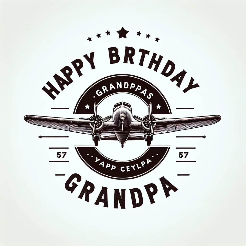 Happy 57th Birthday Grandpa with Airplanes Elegant Classic Style
