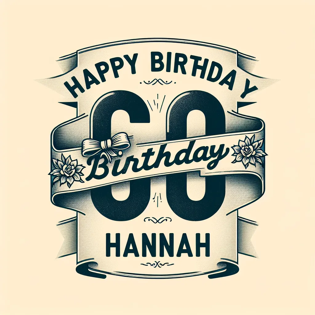 Happy 68th Birthday Hannah with Ribbon Vintage Nostalgic Style