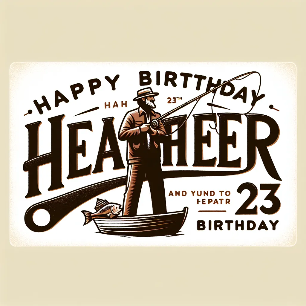 Happy 23rd Birthday Heather with Fisherman Vintage Nostalgic Style